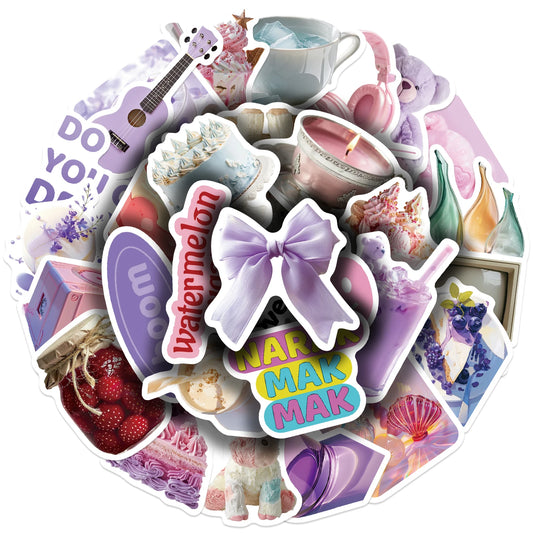 Purple Aesthetic Stickers 30Pcs Waterproof Decals Set