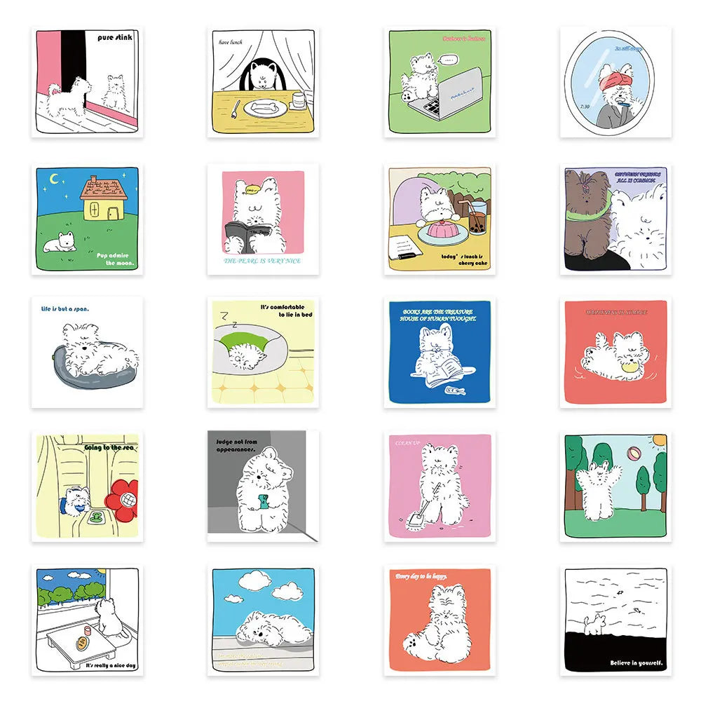 10/20/40PCS West Highland Dog White Terrier Sticker Packs