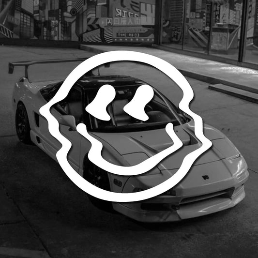 Cartoon Smiling Face Car Stickers - Cute & Funny Design