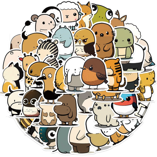 Cute Animal Graffiti Stickers for Suitcase, Skateboard, Laptop, Phone, Car - 10/30/50pcs