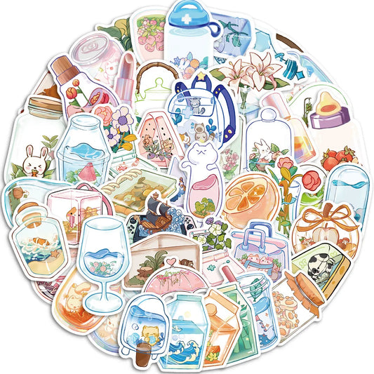10/30/50pcs Cute Animal Stickers for Skateboard, Fridge, Phone, Car, Kids Gift