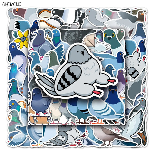 Cute Dove Bird Stickers 10/30/50pcs for Laptop, Suitcase, Skateboard, Guitar, Kids Gift