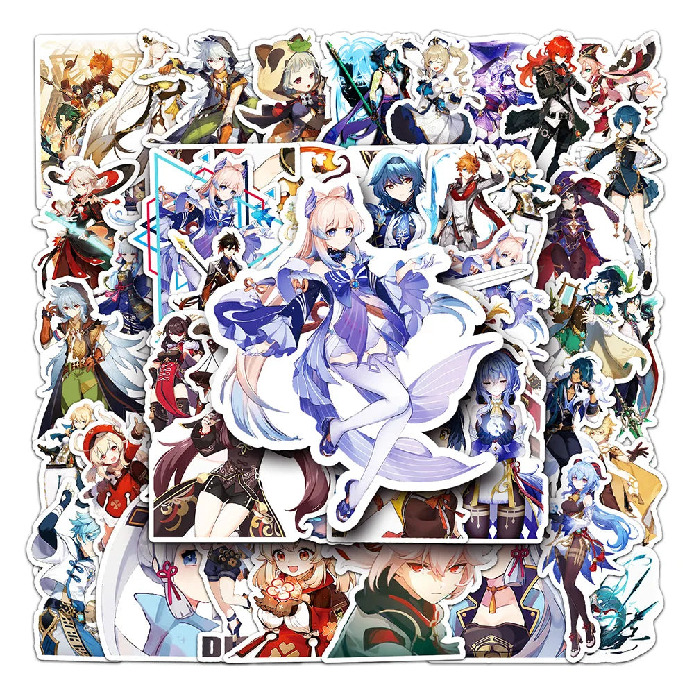 Genshin Impact Waterproof Adventure Anime Stickers (10/30/50PCS)