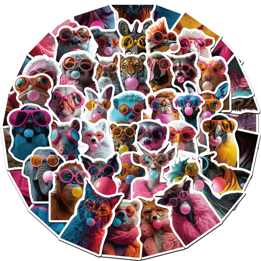 Cartoon Animal Bubble Stickers for Laptop, Luggage, Car, Fridge, DIY Vinyl
