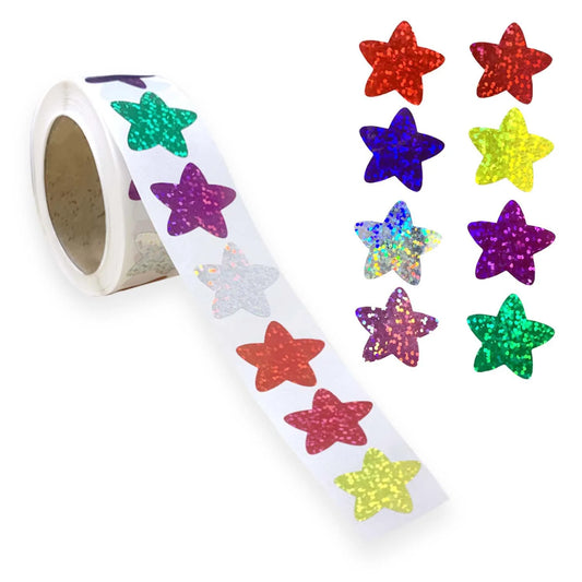 50-500pcs Glitter Star Stickers for Kids School Teacher Reward Sticker Party Decor Small Business Label Scrapbooking Stickers