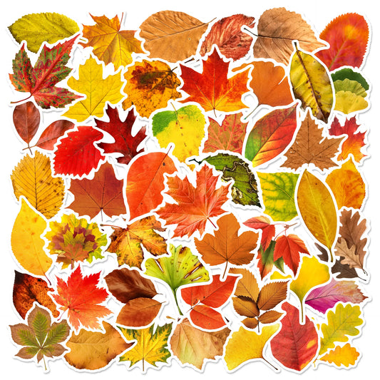 60pcs Autumn Leaves Graffiti Stickers for Helmet, Wall, DIY Decoration