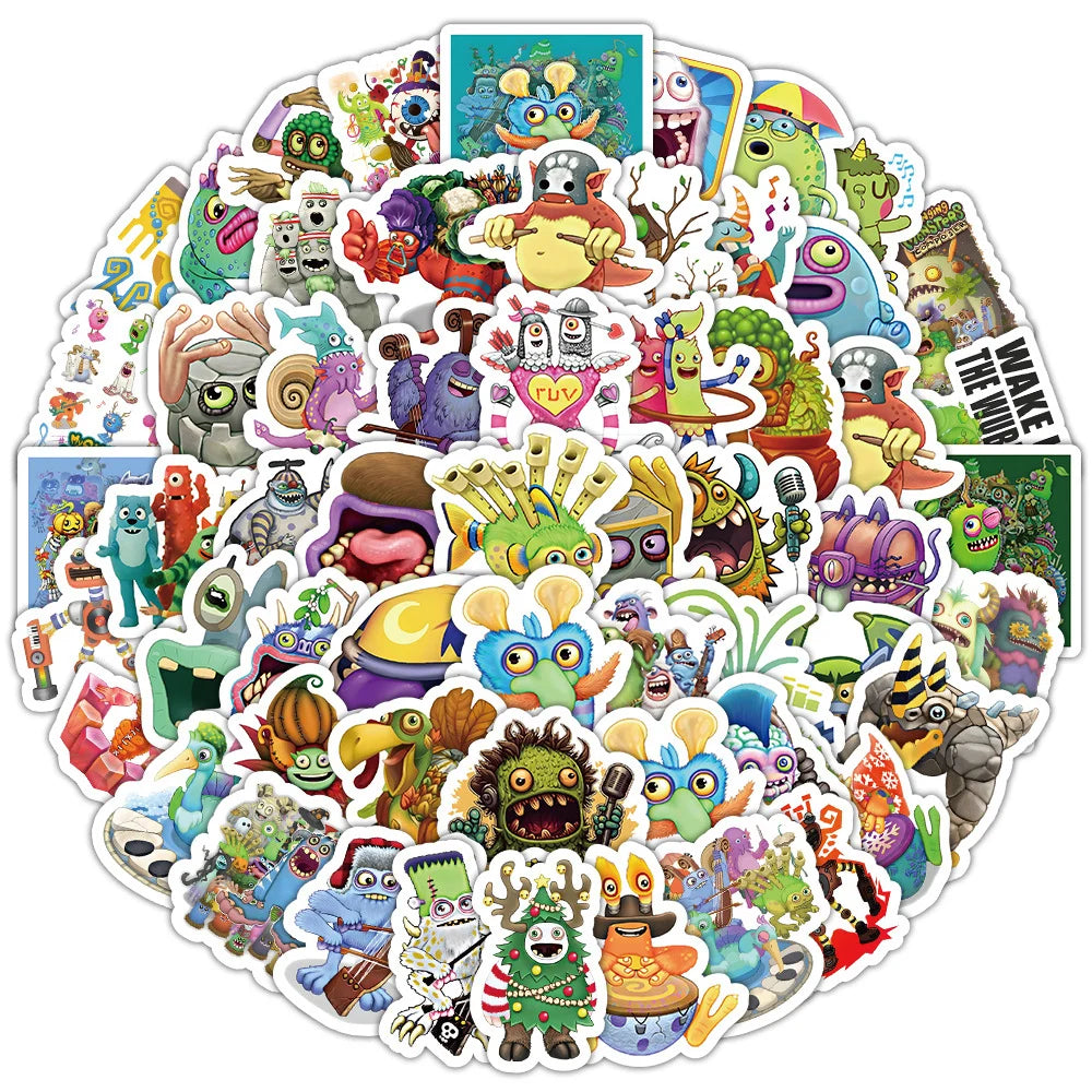 10/30/50/100pcs Game My Singing Monster Anime Stickers Decals Laptop Phone Notebook Guitar Skateboard Cool Waterproof Sticker