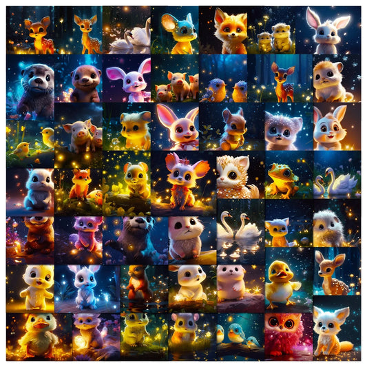 10/50pcs Cute Healing Animal Fairy Stickers Aesthetic Starry Sky Decals DIY Scrapbook Laptop Phone Luggage Cute Sticker Toy
