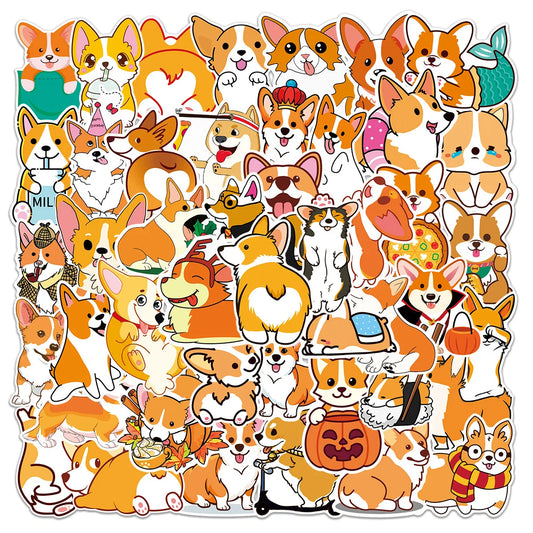 Corgi Dog Meme Stickers Pack for DIY Scrapbooking, Laptop, Luggage, Water Bottle