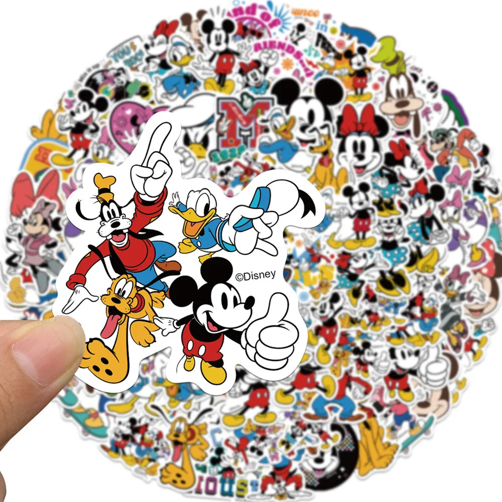 10/30/50/100pcs Disney Cute Mickey Mouse Stickers Cartoon Decal Scrapbook Luggage Laptop Guitar Phone Graffiti Sticker Kid Toy