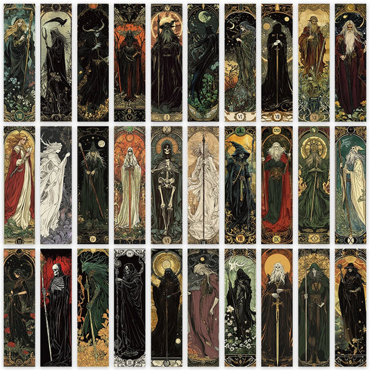 30pcs Aesthetic Darkness Magic Wizard Paper Bookmarks Library Office Page Markings DIY Students Reader Page Markers