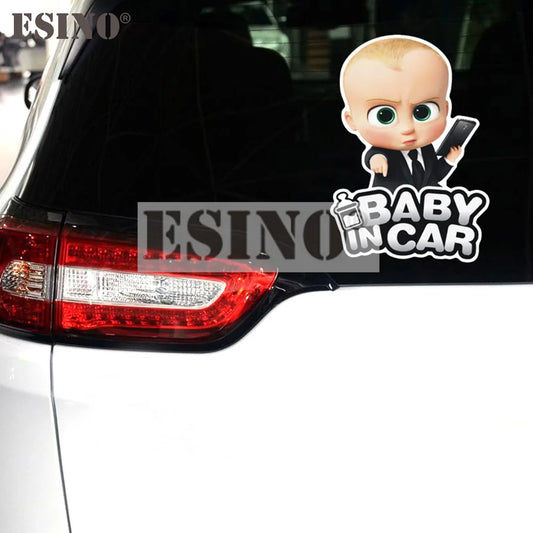 Baby in Car Cartoon Sticker - Funny Car Decal Accessory