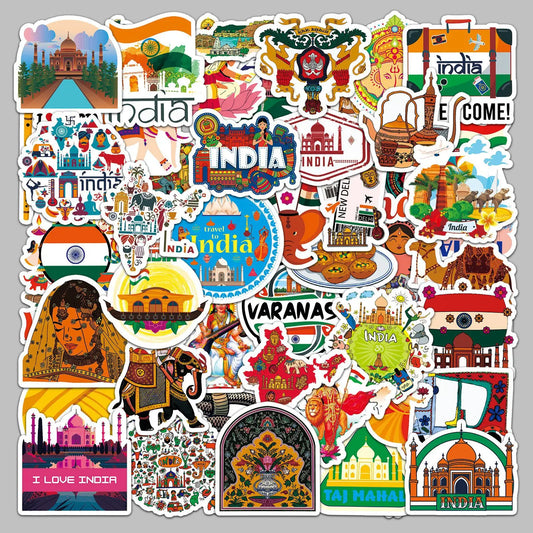 50Pcs Cartoon Adventure Travel Stickers for Helmet Wall DIY Decoration