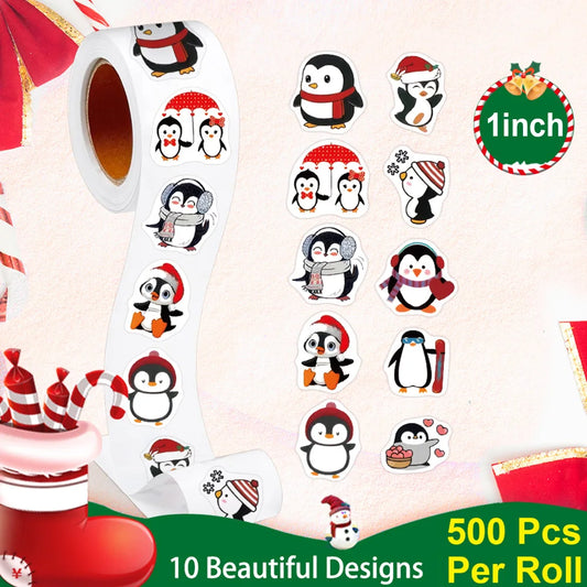 Penguin Christmas Stickers: DIY Gift & Baking Labels