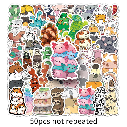 Jenga Animal Cartoon Stickers PVC Waterproof Skateboard Notebook Graffiti Toy