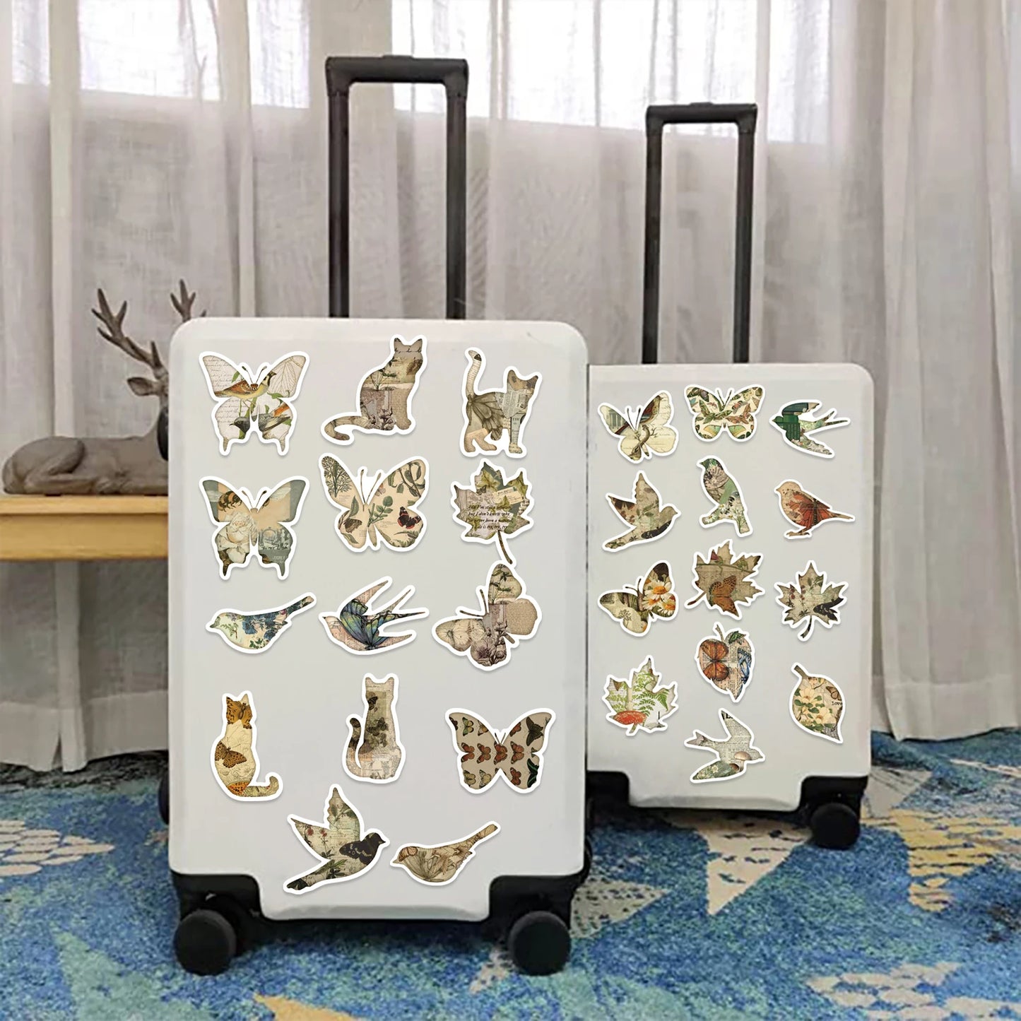 50PCS Retro Animal Stickers DIY Laptop Phone Suitcase Notebook Ancient Sticker Graffiti Decals Kids Toy Gift