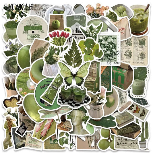 Olive Green Graffiti Stickers Pack - Kawaii DIY Suitcase Skateboard Laptop Decals