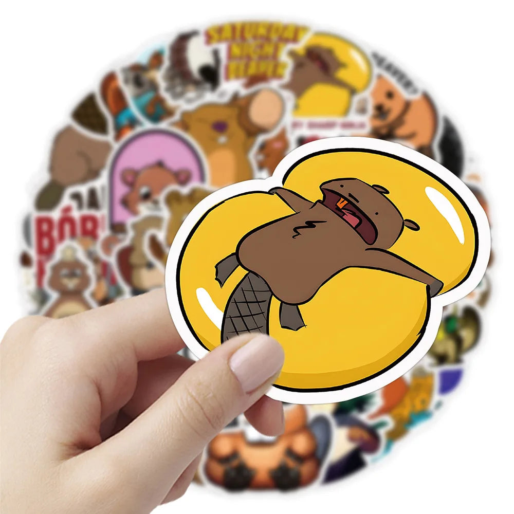 10/30/50PCS Cute Eurasian Beaver Stickers Cartoon Animal Decals Toys For Kids DIY Skateboard Car Laptop Luggage Bike Wall Decals