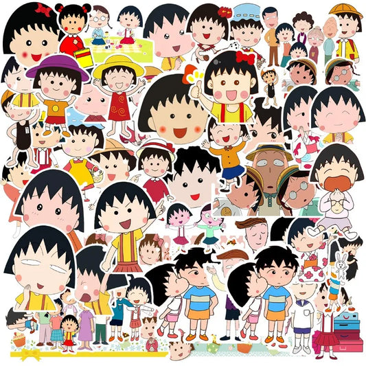 55pcs Cherry Meatballs Anime Stickers for Laptop, Phone, Car, Scooter, Suitcase, Water Cup, Stationery, Refrigerator Decoration