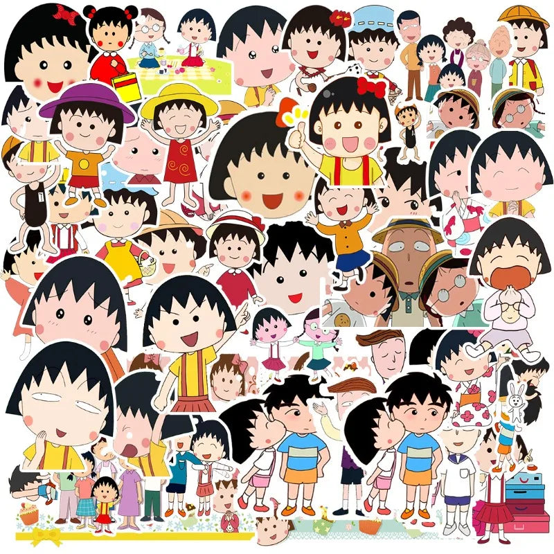 55pcs Cherry Meatballs Anime Stickers for Laptop, Phone, Car, Scooter, Suitcase, Water Cup, Stationery, Refrigerator Decoration