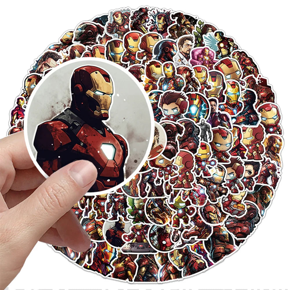 10/30/50/100pcs Cool Disney Marvel Avengers Iron Man Stickers Decals Skateboard Laptop Phone Car Suitcase Waterproof Sticker Toy