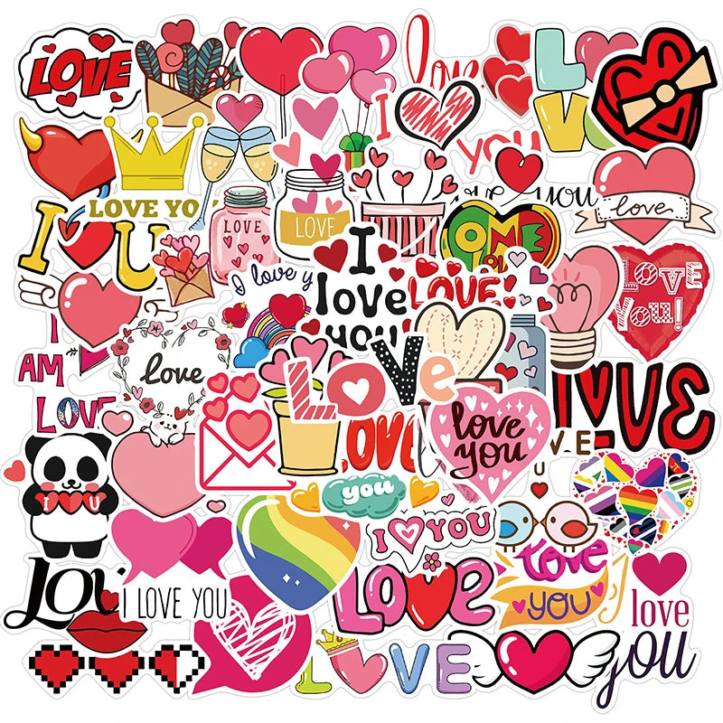 10/30/50PCS Cute Love Sticker Aesthetic Children's PVC Sketchbook Decoration Scrapbooking School Stationery Supplies for Kids