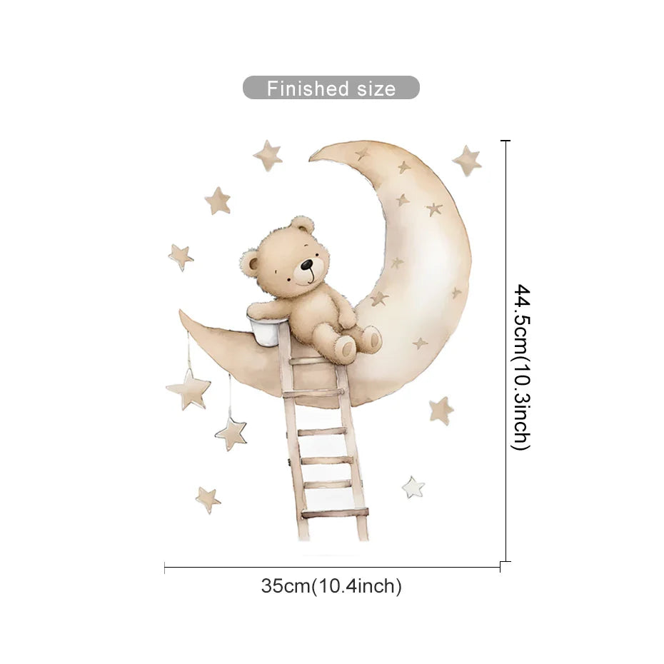 Cartoon Animal Lion Elephant Balloon Wall Stickers Kids Room Decor