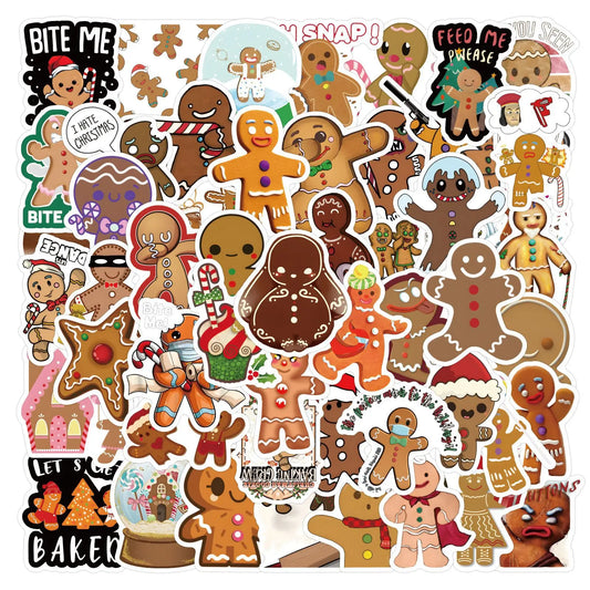 Gingerbread Man Stickers Christmas Decorations Kids Toys Scrapbook Luggage Laptop Guitar Car Bike Skateboard