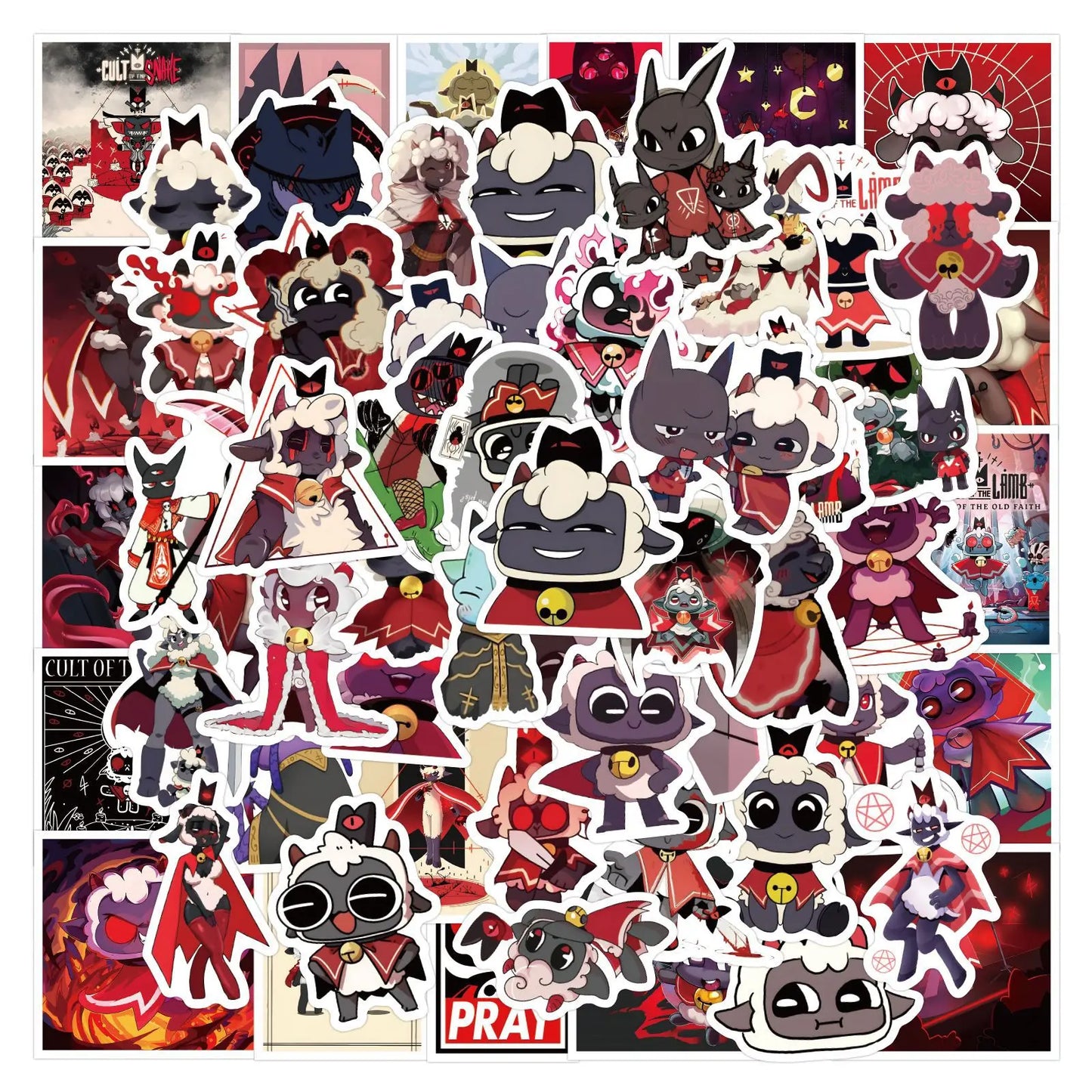 Cult of The Lamb Stickers: Game Decals for Laptops & More