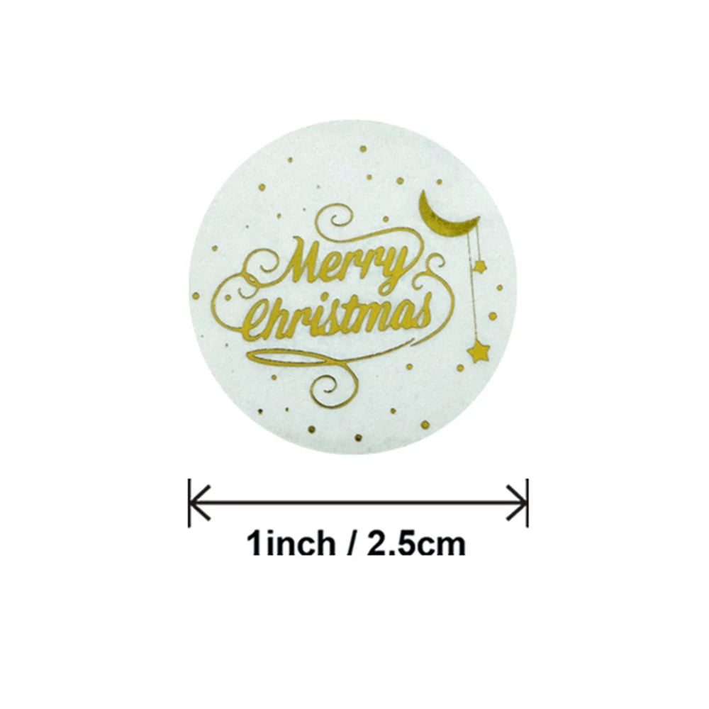 100-500 Pcs Golden Font Merry Christmas Sticker Thank You Sticker Seal Label For Envelope Gift Wrapping Scrapbook 1 Inch