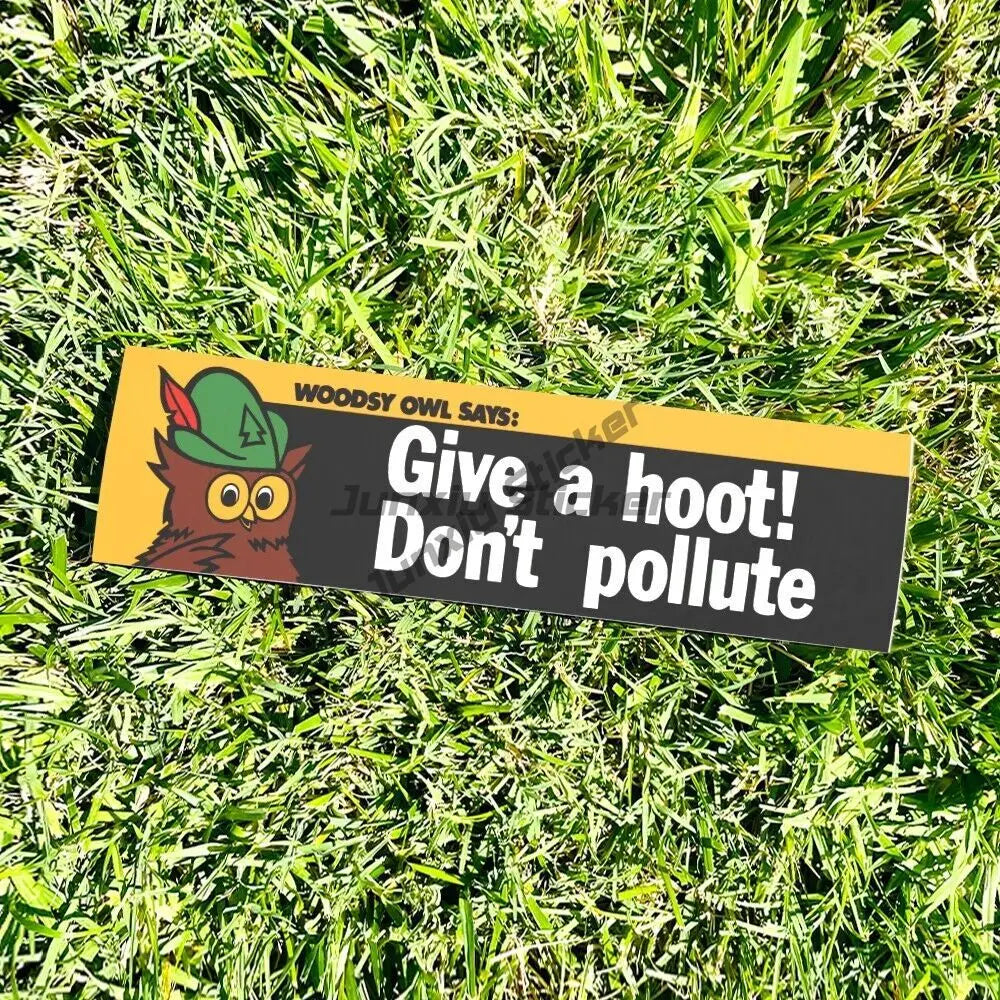 WOODSY OWL Non polluting bumper stickers - retro advertising style 80s 90s - Laptop Accessories sticker GUITAR