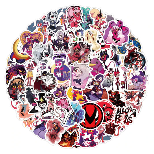 Helluva Boss Anime Stickers Pack - Waterproof Decals for Luggage, Guitar, Fridge, Laptop