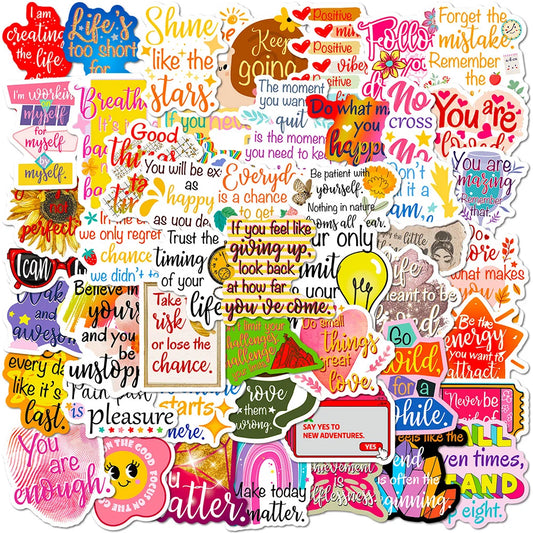 Cartoon Motivational Stickers Pack - Waterproof Decals for Laptop, Suitcase, Phone, Kids Toys