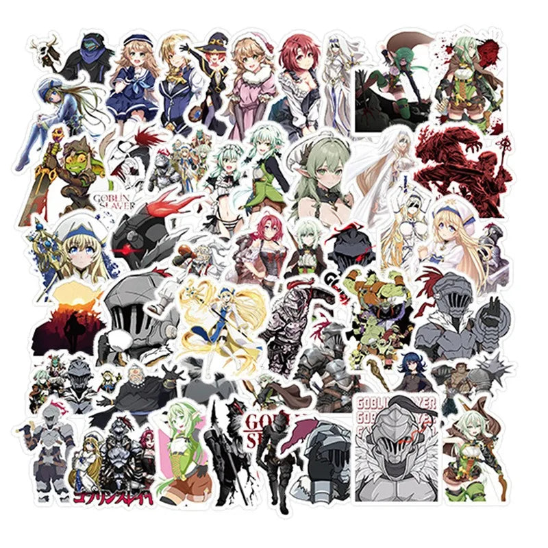 50pcs Goblin Slayer Stickers for Luggage, Stationery, Water Cup, Phone, Laptop, Scooter, Refrigerator