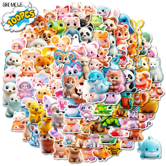 Cartoon 3D Animal Stickers Kawaii Kids Decoration Stationery Decals