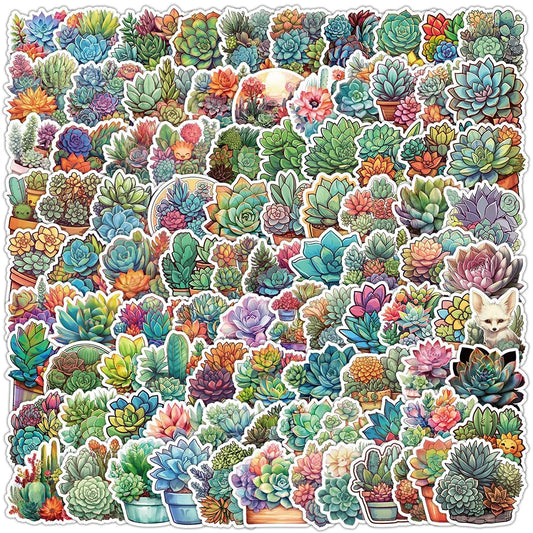 Succulent Plant Stickers - Cute, Funny Decals for Laptop, Phone, Scrapbook, Suitcase (10/30/50/100pcs)