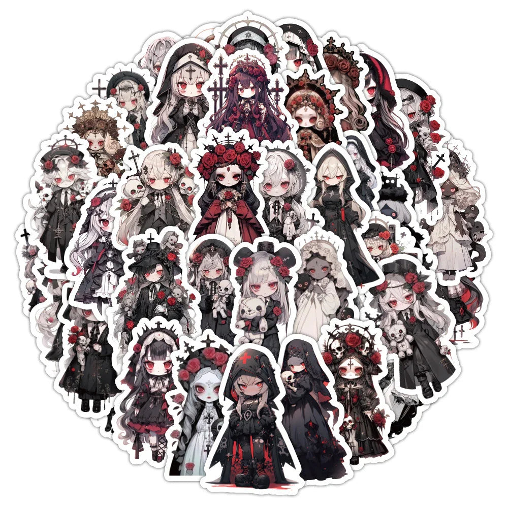 Cool Witch Cartoon Stickers Decals for Skateboard Laptop Guitar Fridge Waterproof Kids Toys