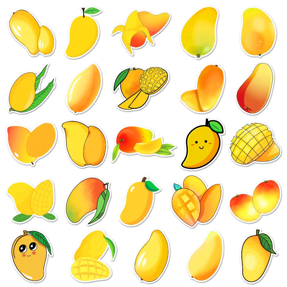 50Pcs Fruit Sticker Mango Summer Stationery Decoration Scrapbook Diary Album Planner Decoration Sticker 2023