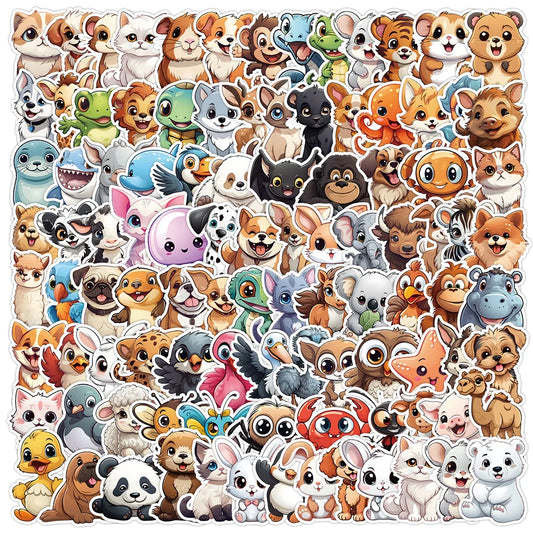 Cute Cartoon Animal Stickers Waterproof Decals for Fridge, Notebook, Phone - 10/30/50/100pcs