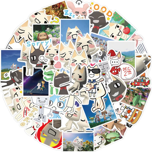 Cute Toro Inoue Cat Anime Stickers Pack for Car, Luggage, Laptop, Guitar, Fridge, DIY Graffiti