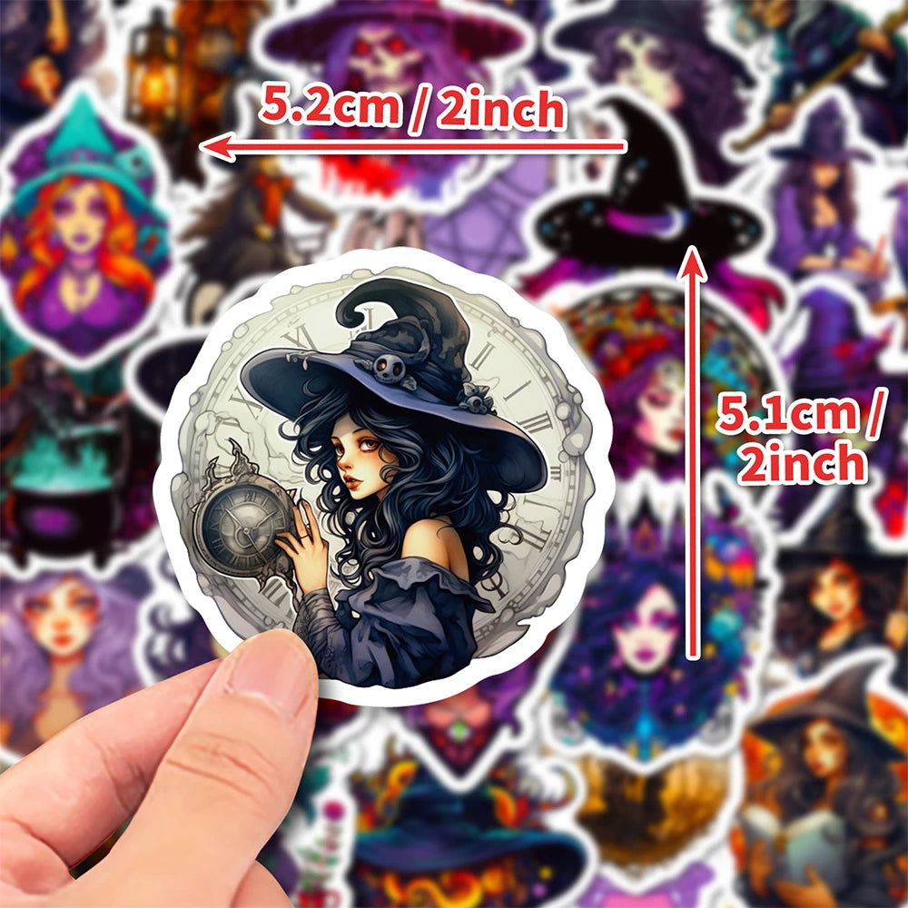 10/30/50pcs Anime Gothic Witch Graffiti Stickers Horror Decals Skateboard Laptop Phone Diary Cool Waterproof Sticker Kids Toys