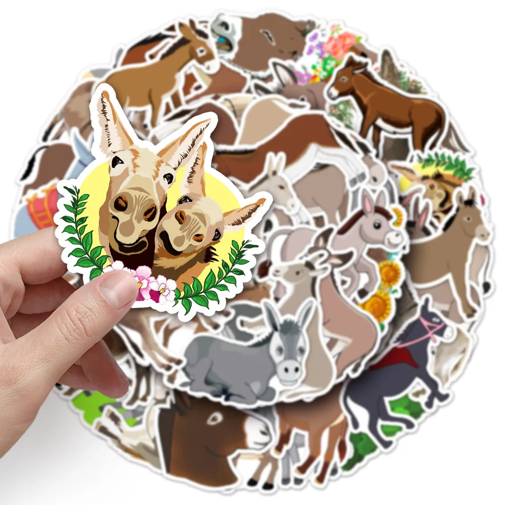 50Pcs The donkey Stickers DIY Helmet Skateboard Laptop Motorcycle Graffiti Sticker Decals Kids