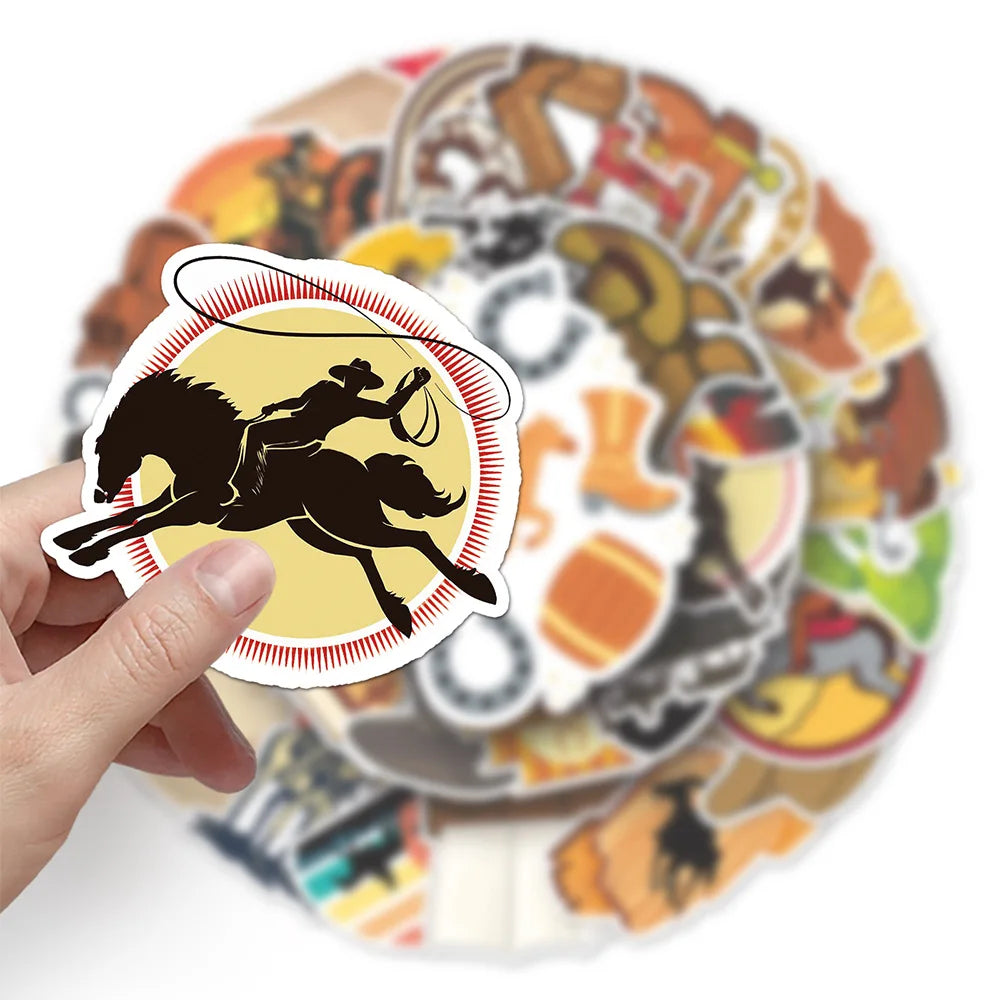 10/30/50pcs Anime Western Cowboy Cool Stickers Decals Motorcycle Luggage Laptop Phone Skateboard Car Fridge Waterproof Sticker