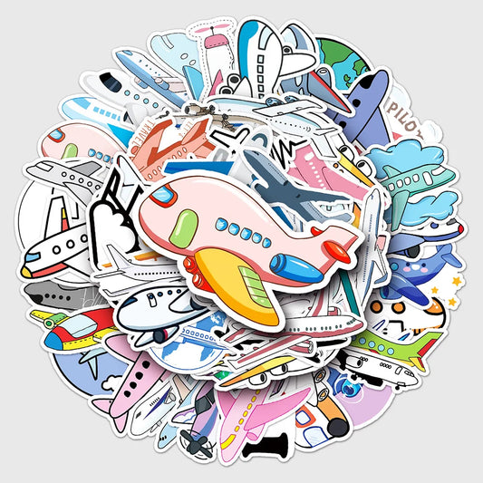 Airplane Cartoon Stickers for Phone Laptop Luggage Skateboard Kids Gift