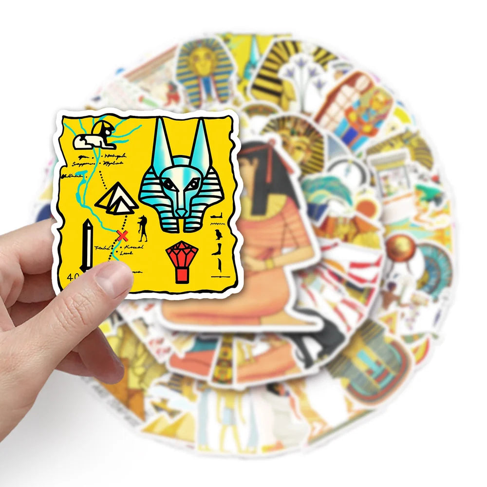 10/50pcs Egypt Pyramid Sphinx Stickers For Suitcase Skateboard Laptop Luggage Fridge Phone Car Styling DIY Decal Pegatinas