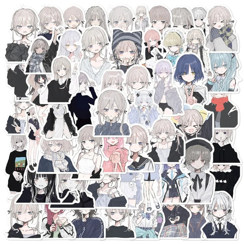 56pcs L.Lawliet Anime Stickers for Laptop, Phone, Car, Scooter, Water Bottle, Suitcase, Stationery, Refrigerator