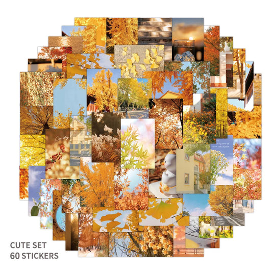 Autumn Yellow Leaves Stickers for Phone Laptop Luggage Skateboard Decals
