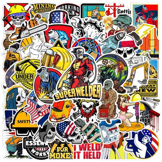 Welding Worker Stickers: Laptop, Luggage, Skateboard Decals (10/30/50PCS)