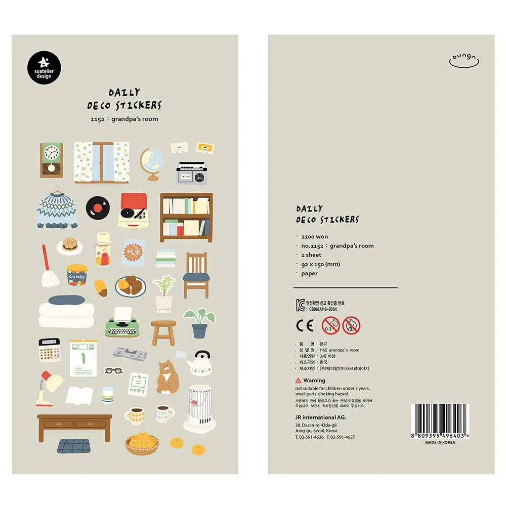 Korean Import Original Suatelier Daily Stickers Scrapbooking Diy Journal Stationery Sticker Children Decor Art Supply