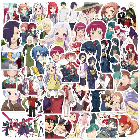 50pcs Hataraku Maou-sama! Sticker Set for Suitcase, Water Bottle, Phone, Laptop, Car, Scooter, Fridge